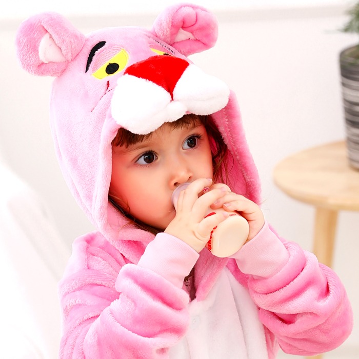 핑크표범동물잠옷 코스프레 어린이 할로윈의상 코스튬 파자마 유아