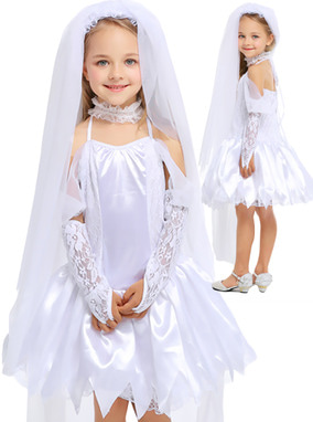유령 신부 공주 코스튬 코스프레 아동 어린이 키즈 유아 이벤트 공연 촬영 연극 파티 드레스 할로윈 의상