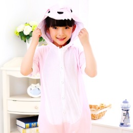 반팔동물잠옷 -핑크 공룡 SIZE(90 100 110) 어린이 아동 유아 파자마파티 코스튬 코스프레 동물옷 초등학생 여름 남여공용 아이 캐릭터잠옷