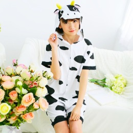 반팔동물잠옷 -젖소 SIZE(S M L XL) 남여공용 커플 캐릭터잠옷 여름 면 파자마파티 동물옷