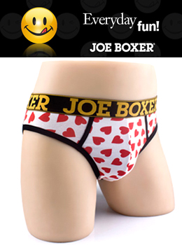 (미국브랜드)Joe Boxer White heart pattern briefs 화이트 하트무늬 브리프(삼각)/삼각팬티/브랜드팬티/남성속옷/남성팬티/빅사이즈남성팬티