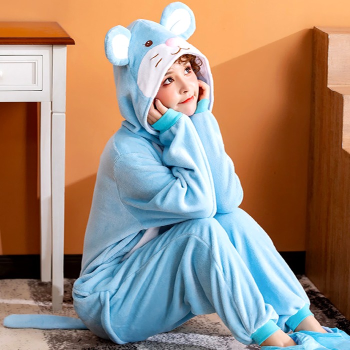 블루마우스 쥐 동물잠옷 커플 사계절 파자마파티 캐릭터잠옷 할로윈 코스튬 코스프레 캐릭터 가족 수면잠옷
