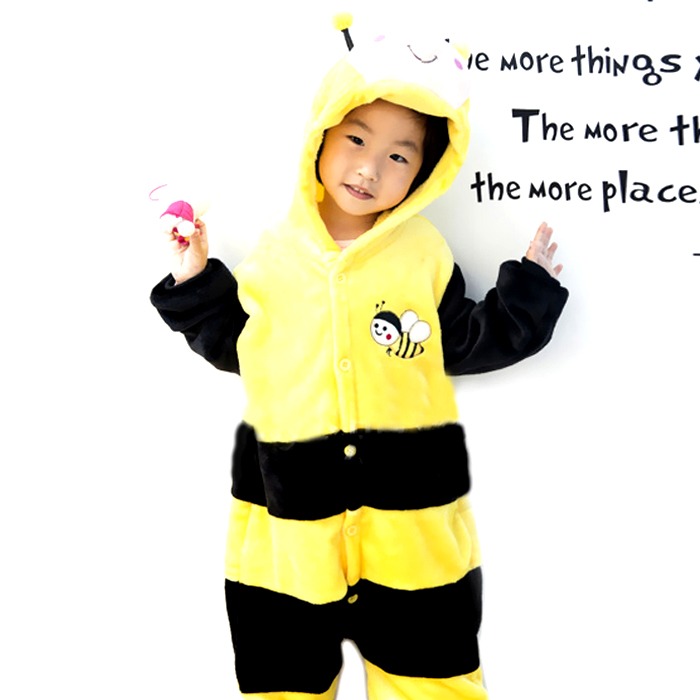 미뇽 꿀벌 동물잠옷 캐릭터 어린이 아동 키즈 유아 아이 초등학생 사계절 파자마 파티 이벤트 행사 코스튬 코스프레 수면 잠옷 의상