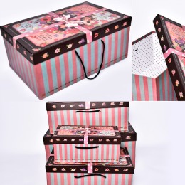 부티끄 유럽 선물 포장 상자 박스 고급 디럭스 대형 기념일 발렌타인 패션 유니크 리본