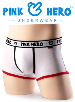 (호주브랜드)PINKHERO White drawers 화이트 드로즈/남성사각팬티/남성드로즈/남성속옷/남자사각팬티