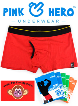 (호주브랜드)PINKHERO Red drawers 레드 드로즈/남성사각팬티/남성드로즈/남성속옷/남자사각팬티/남성빅사이즈사각팬티/남성빅사이즈속옷