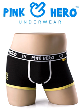 (호주브랜드)PINKHERO Black drawers 블랙 드로즈/남성사각팬티/남성드로즈/남성속옷/남자사각팬티