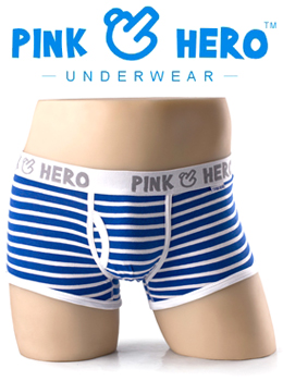 (호주브랜드)PINKHERO Blue stripe drawers 블루 스트라이프 드로즈/남성사각팬티/남성드로즈/남성속옷/남자스트라이프드로즈팬티/남성스트라이프사각팬티/남자사각팬티